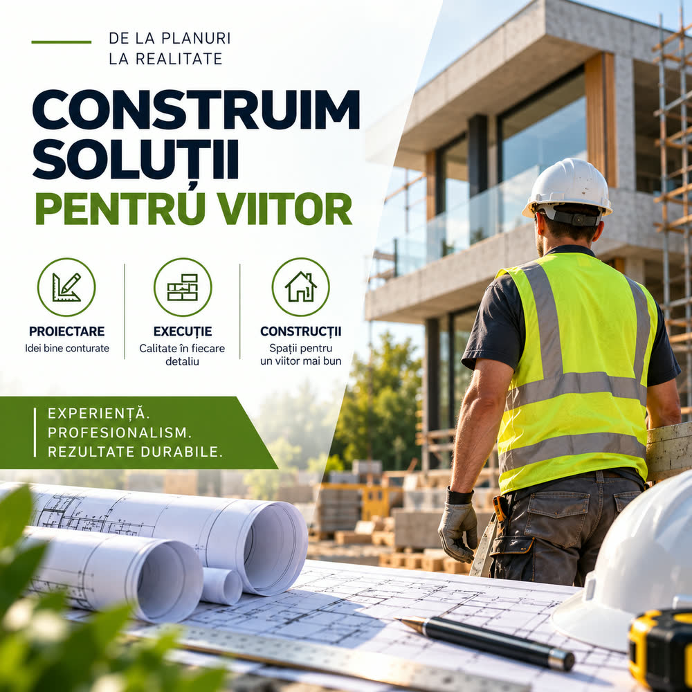 Construim soluții pentru viitor: proiectare, execuție și construcții.