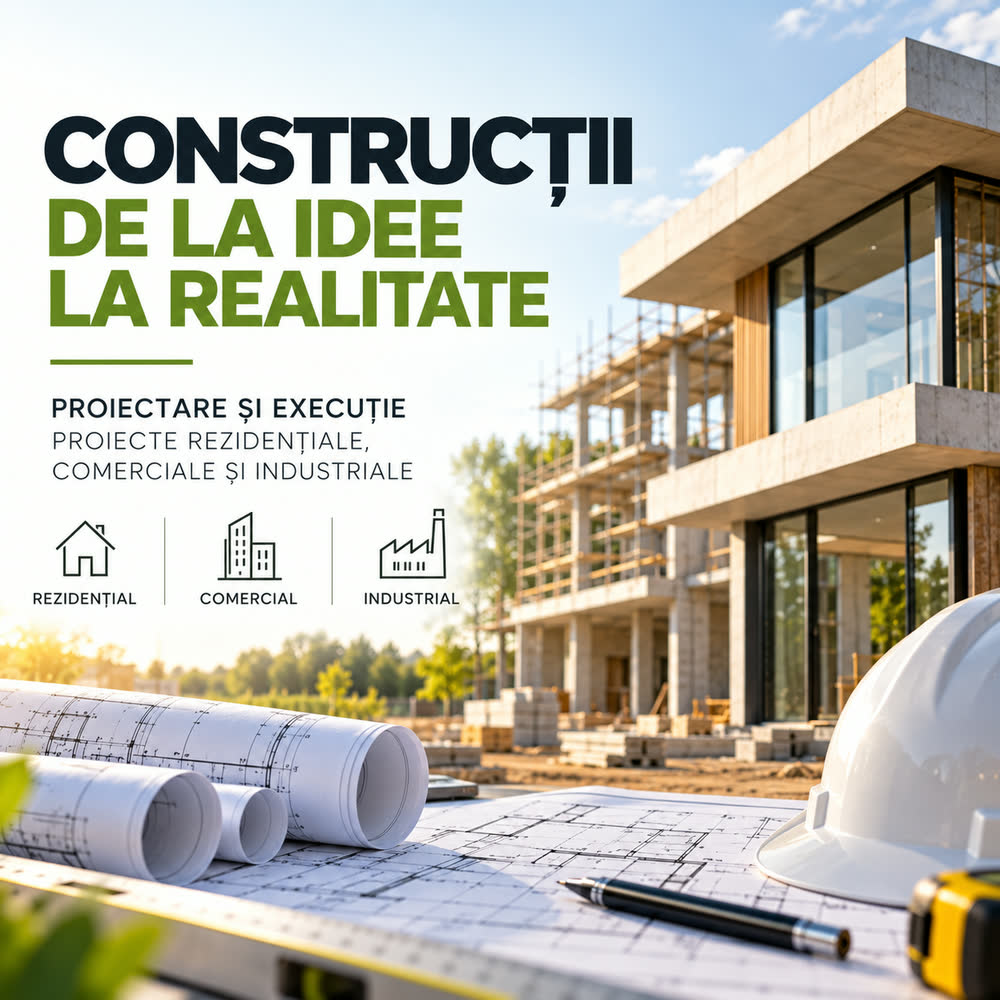 Construcții de la idee la realitate: proiecte rezidențiale, comerciale și industriale.
